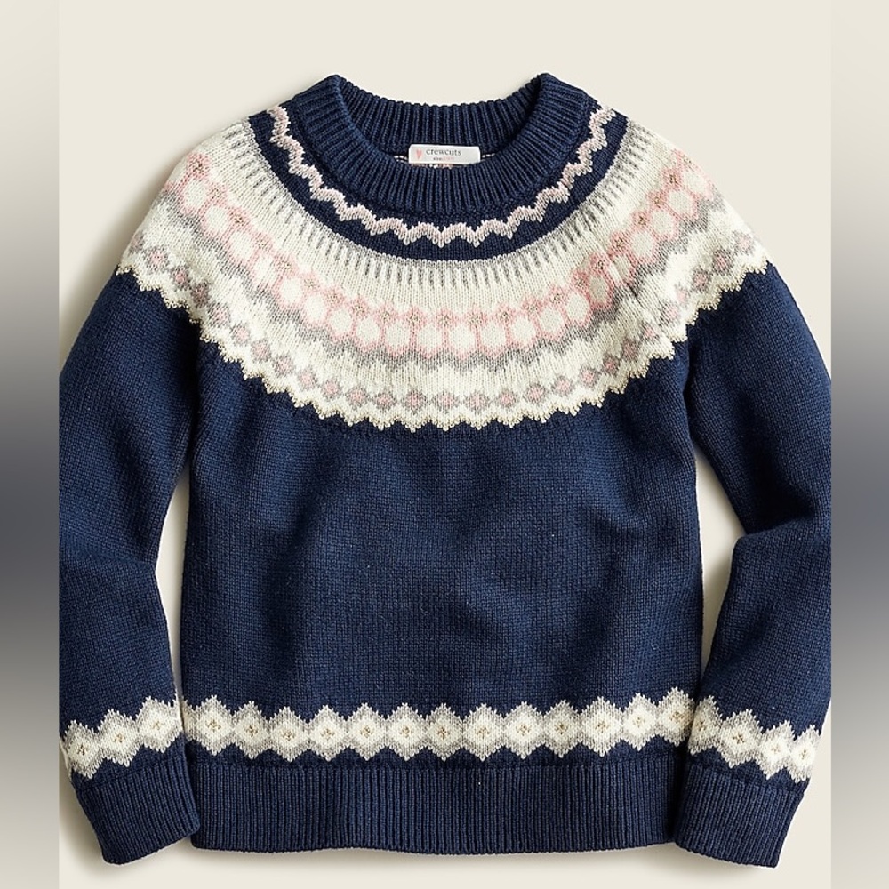 J. Crew Crewcuts - Girls' Classic Fair Isle Sweater - Navy